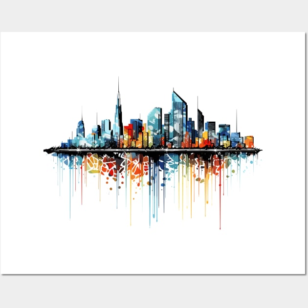 City Skylines Urbain World Fun Life Abstract Wall Art by Cubebox